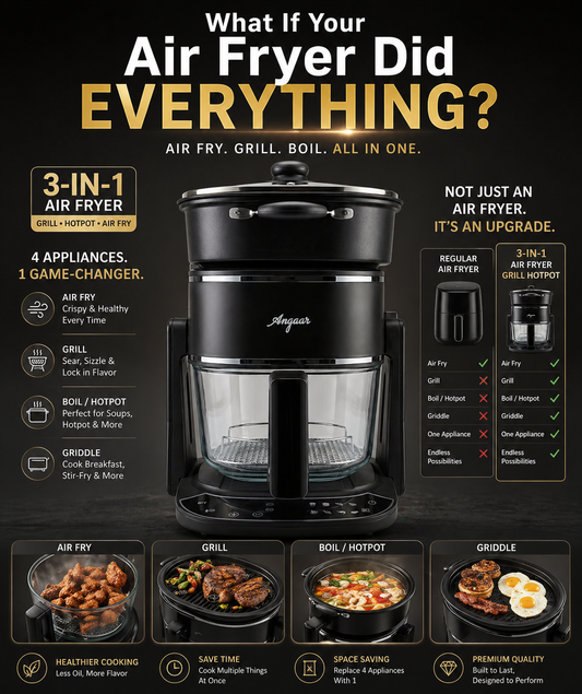 Angaar 3-in-1 Air Fryer Grill Hotpot